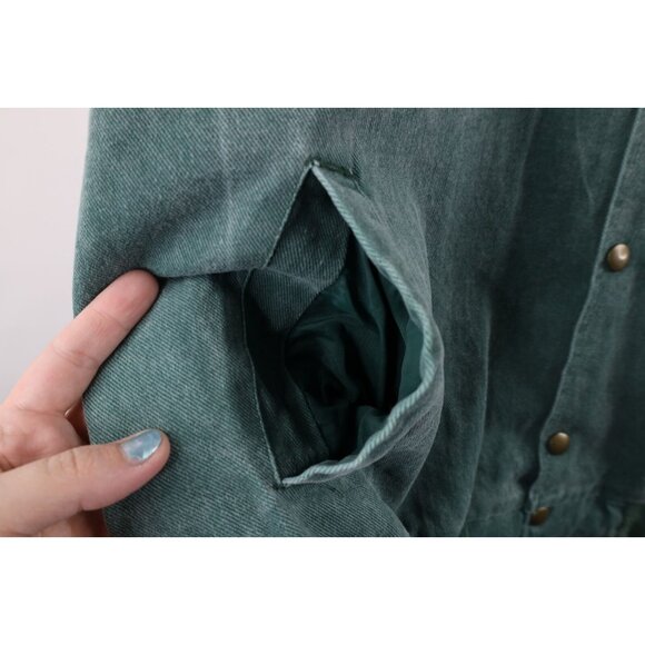 Vintage 90s Streetwear Mens XL Faded Color Block Denim Varsity Jacket Bomber USA - Picture 4 of 14